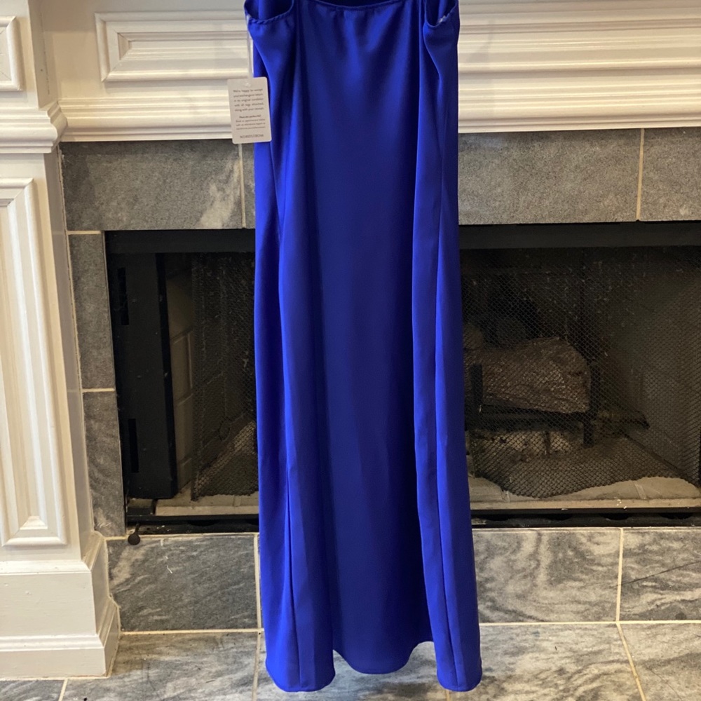 Blue Satin Ke•ned•ik Dress